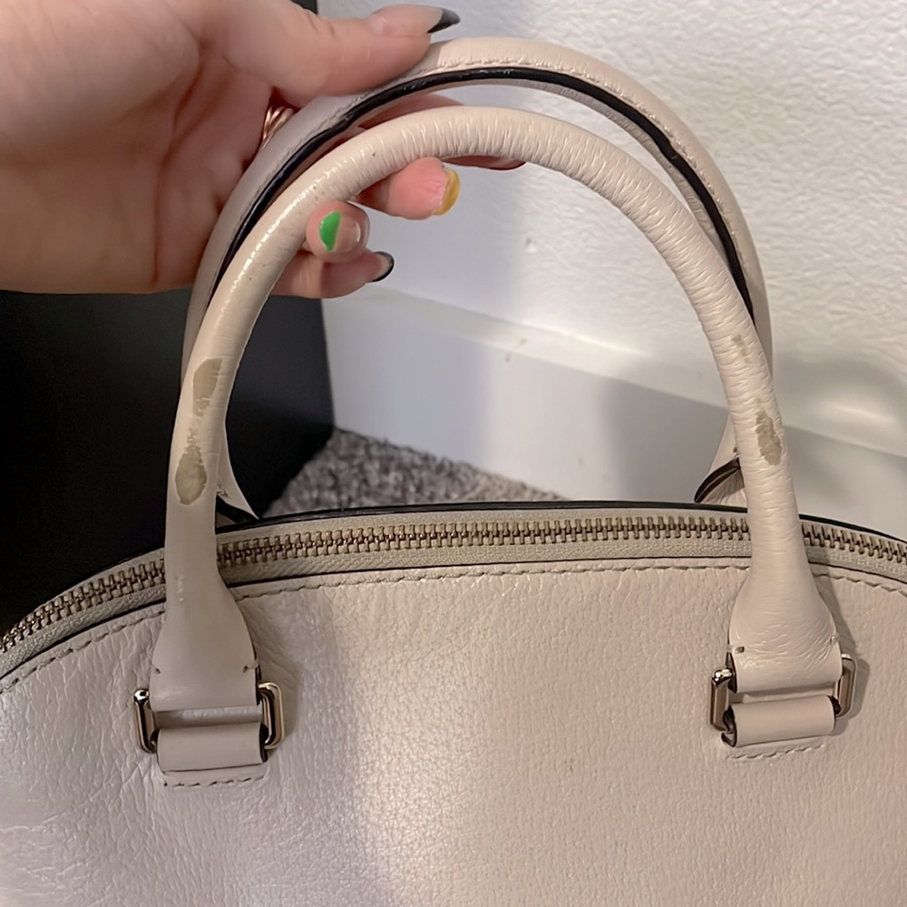 Kate Spade Satchel Purse White/Nude - Picture 4 of 7